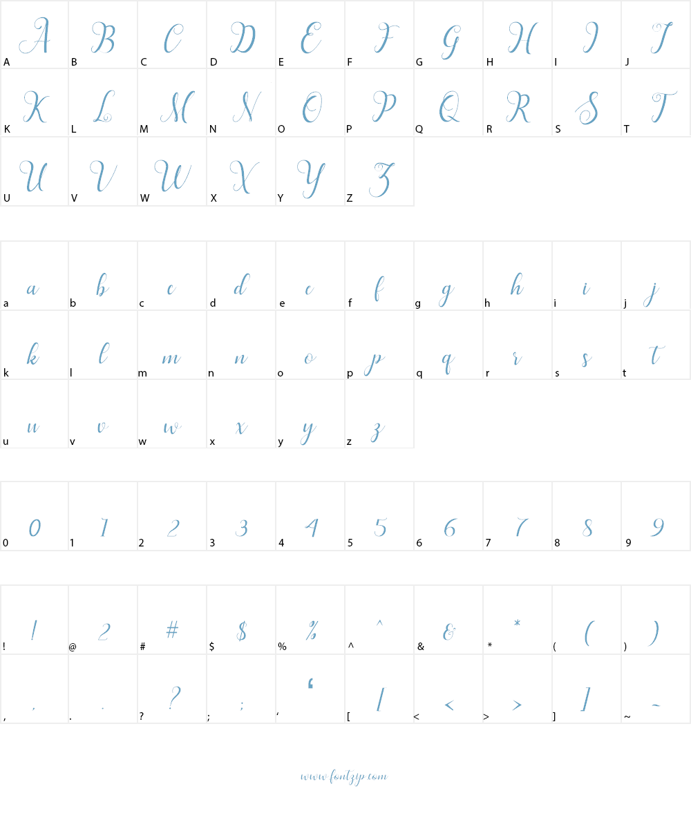 Hillah Script Font Character